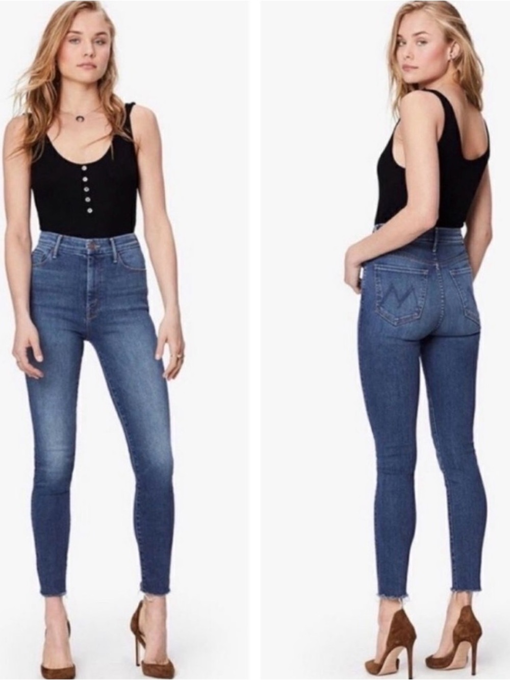 Mother Denim High Waisted Looker Ankle Fray in Big Sky Sz 29